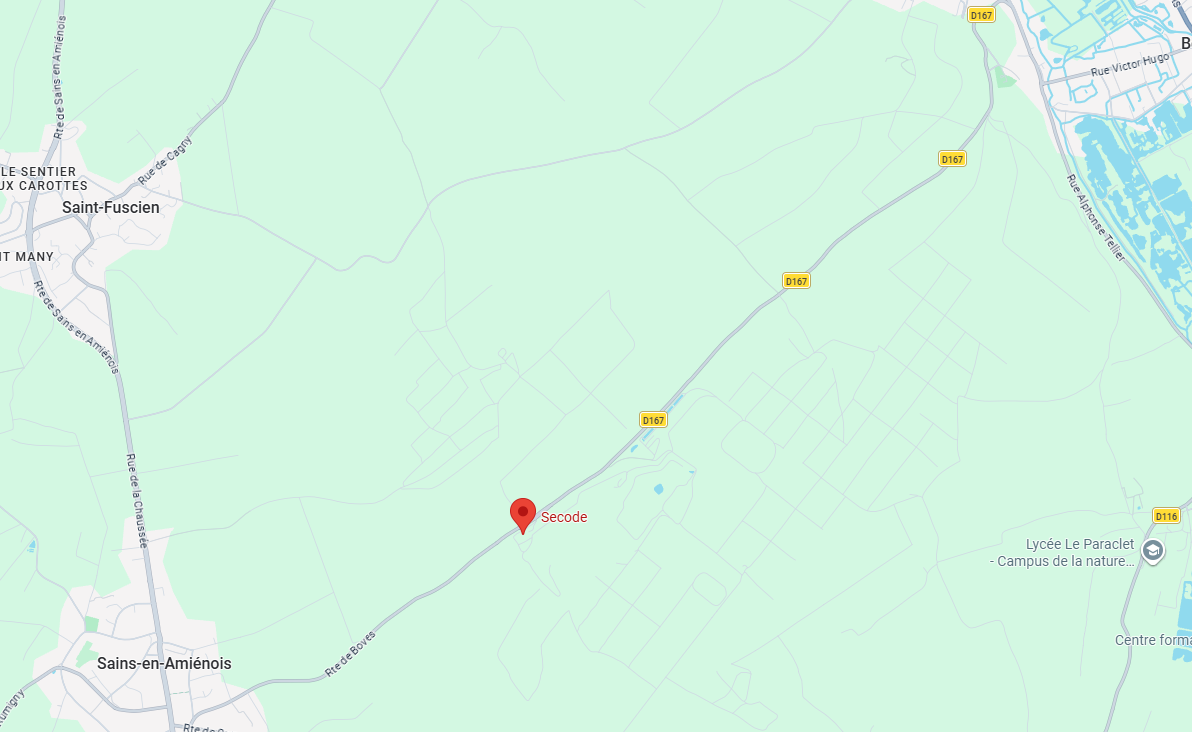 Plan d'acces SECODE, Boves (80)